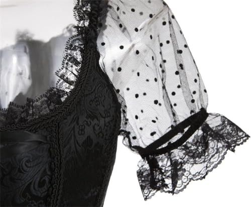 Image of Women's Lace up Gothic Jacquard Shoulder Straps Tank Overbust Shaper Corset Bustiers Top