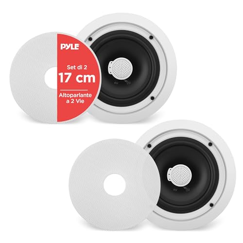 Pyle Altoparlanti da Incasso 16,5 Centimetri, Casse Audio 2 Vie con Tweeter a Cupola in Titanio 2,5 Centimetri, Risposta Frequenza 65Hz-22kHz, 250 Watt Picco