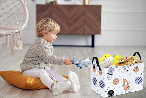 Image of Storage Basket Gift Laundry Bins Collapsible Storage Baskets Box Laundry Nursery Hamper for Home and Office Decoration with Handles