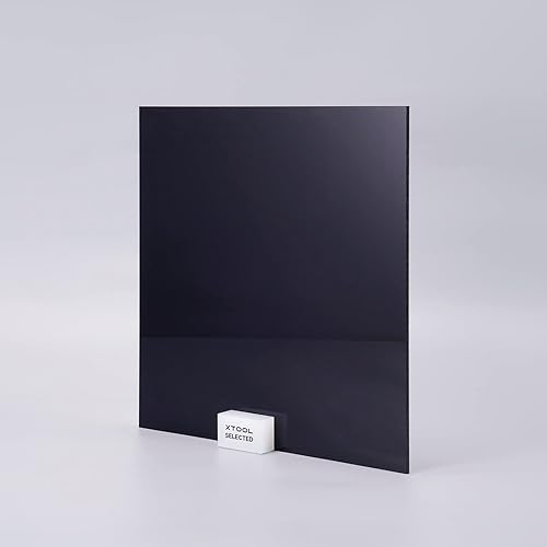 Miniatura 2 de xTool Selected Hojas acrílicas opacas negras brillantes, hoja de plástico de 12 x 12 pulgadas con grosor de 15 pulgadas, 2 piezas de acrílico opaco