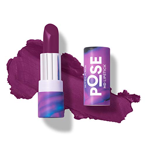 Image of MyGlamm POSE HD Lipstick-Ripe Grape (Purple)-4 gm | Matte Lipstick | Enriched with Moringa oil & Vitamin E | Long-lasting & Moisturising
