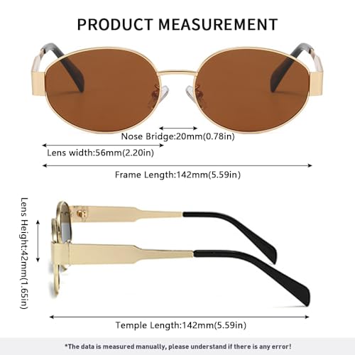 Junsika Retro Polarized Sunglasses for Women Trendy Classic Small Oval Metal Frame Designer Sunglasses4