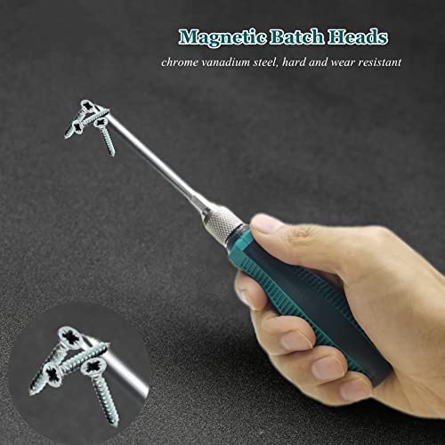 Qjin 9-In-1 Screwdriver, 1/4 Inch Nut Driver Set With Phillips/Slotted Bits #TOP2