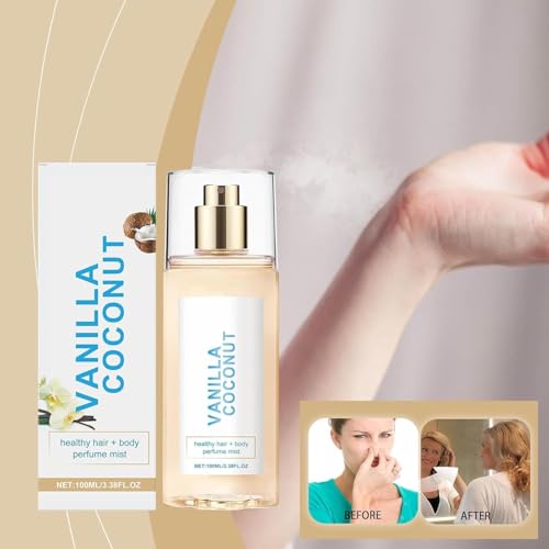 Vanille-Kokos Parfum für Haar & Körper, 100ml - Leichter Duft mit Jojobaöl, pflegend & hydratisierend, langanhaltend & nicht klebend, für Damen (100ml, 2 PCS)