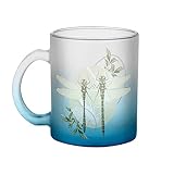 Disponible en 4 couleurs Fabulous Mug en Verre Bleu - Libellules Amoureuses Minimaliste Biologie Illustration Ancienne