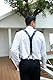 HISDERN Blau Hosenträger und Fliege Set Herren Blumen Paisley Einstecktuch Y Style hosenträger mit 6 Clips Einstellbar für Hochzeit Anzug