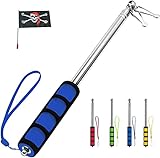NONSTOP Telescopic Handheld Flagpoles Portable Guide Flag Pole for Tour Guides Tour Groups Flags Banners Teachers, Various Size 1M~3M Stainless Steel Retractable Stick (5.3 feet, Blue)