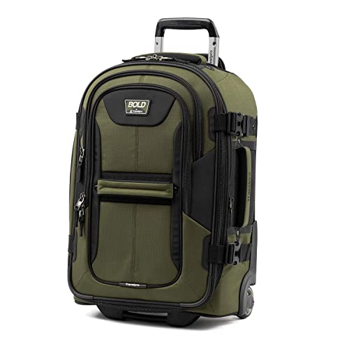 Image of Travelpro Unisex-Adult Bold Softside Expandable Rollaboard Upright Luggage (Olive /Black, 2-Piece Set (22 /28))