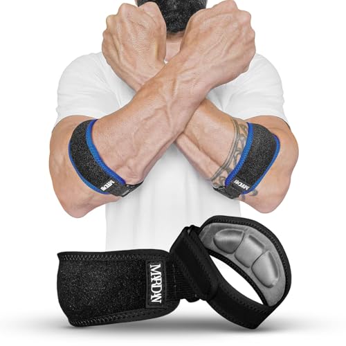 MARDAN ®️ Confezione da 2 Unità Blu – Gomitiere per Epicondilite Uomo e Donna – Fascia Epicondilite con Cuscinetto Regolabile, Bracciale per Gomito del Tennista e Tendinite