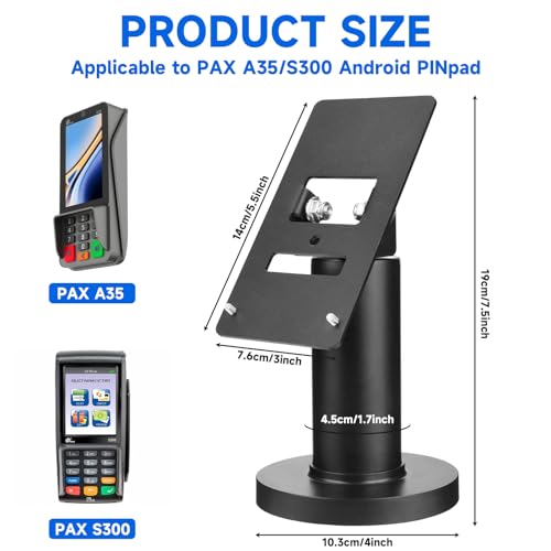 Homakover Credit Card POS Terminal Stand for Pax A35, Pax S300, Adjustable Clamp Width with Tilt, Contactless Payment Stand by Homakover - Image 3