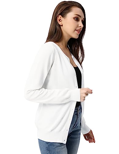 Image of GRACE KARIN Knit Cardigan Sweaters for Women Lightweight Fall Outfits 2026 | Long Sleeve Button Up Sweaters, Crewneck Versatile Layering Cardigan, Fall Outfits Winter Clothes for Teacher Business Casual
