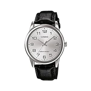 CASIO Herren Analog Quarz Uhr mit Leder Armband MTP-V001L-7