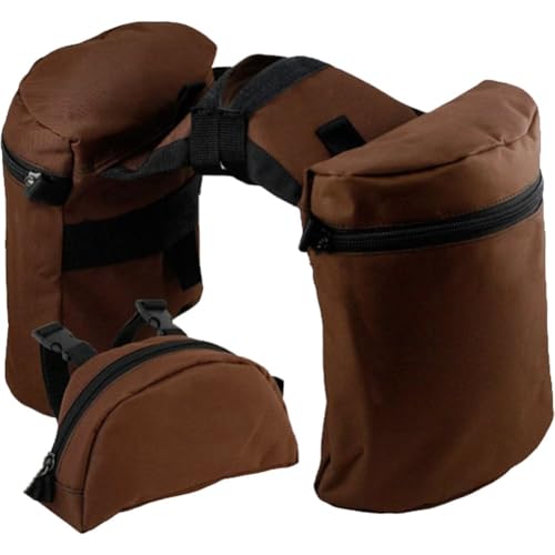 Glixoft Bolsa De Sillín De Caballo Endurance, Alforja De Caballo Compacta, Bolsa De Sillín De Cuerno Duradera, Práctico Bolsillo con Pommel para Montar a Larga Distancia