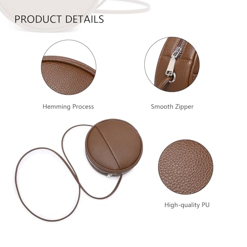 Image of Circle Crossbody Bag for Women NYLON Circle Purse with Zipper Adjustable Knot Shoulder Straps