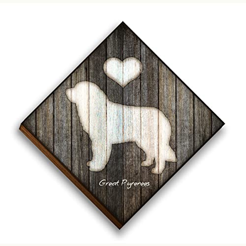 Great Pyrenees Diamond Shaped Mounted Dog Art Print By Dan Morris #TOP4