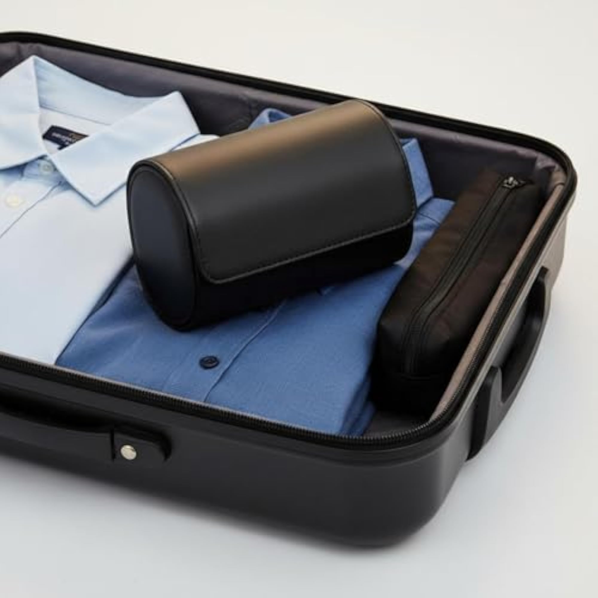 Leather Watch Travel Case, Snap Closure