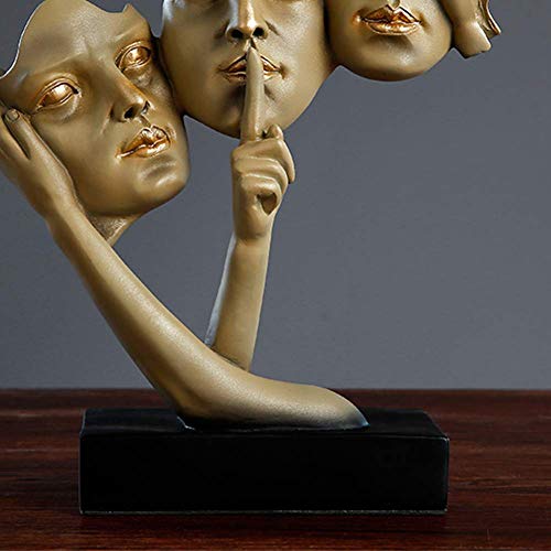 Liushi Abstract Statues For Home Decor, Sculpture Of Three Wise Men Like Three Wise Monkeys Home Decor Accents, See No Evil, Hear No Evil, Speak No Evil'', Human Figurines Ornament,Gold #TOP2