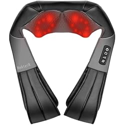 Nekteck Shiatsu Neck Massager with Heat for Pain Relief Deep Tissue, 2026 Upgraded 3D Back Shoulder Kneading Massage Pillow, Relaxation Gifts for Mom Dad Father's Day, Black(NOT Cordless)