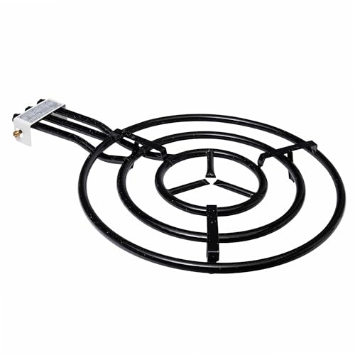 VAELLO - Réchaud à Paella Émaillé - Brûleur à Gaz Butane et Propane pour Poêle à Paella - Accessoire de Cuisine Extérieure Garanti 2 Ans - 3 Feux, Ø...