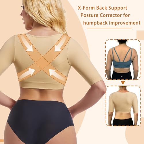 ONEW Upper Arm Shaper Compression Sleeves For Women Faja Post Surgery Slimming Posture Corrector Tops Shapewear4