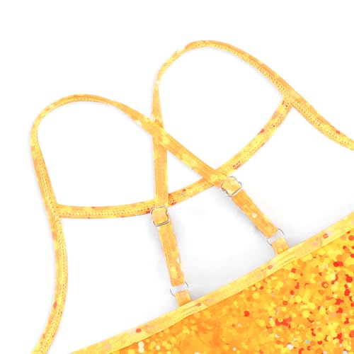 Image of Girls Swimsuit One Piece Bathing Suit with Adjustable Straps Cute Little Kids Swimming Suits Beach Swimwear 4T-12