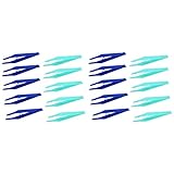 20pcs Grip Tweezers, with Easy/Use Adults for Tips Projects Making Home Handmade DIY Crafts Tools Fuse Random Color Classroom Forceps Game Finger Static Family(Blue,Mediumx2pcs)