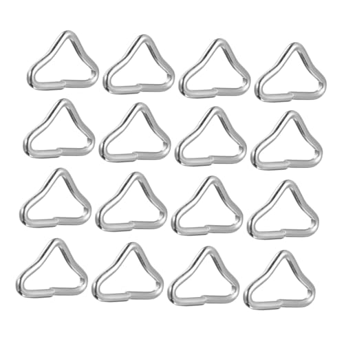 HOLIDYOYO Anillo Triangular para Cama Elástica 25 Piezas de Repuesto de Acero Inoxidable Color Plata para Trampolín Portátil Hebillas Triangulares Resistentes para Uso Exterior y Bricolaje