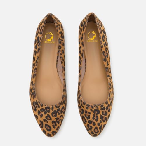 SHODENSE Women Pointed Toe Flats Shoes Suede Slip On Ballet Flats Comfortable Low Wedge Heel Office Work Shoes Ladies Girls Classic Basic Daily Flat Shoes Club Church Driving Flats Spring 4-11 M US4