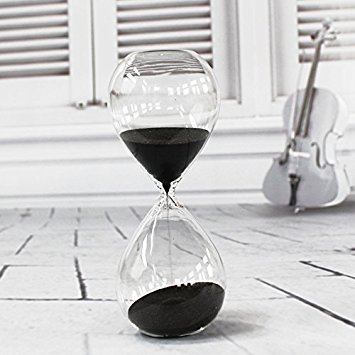 Graces Dawn Transparent Glass Hourglass Sand Timer 60 Minutes with (Black)