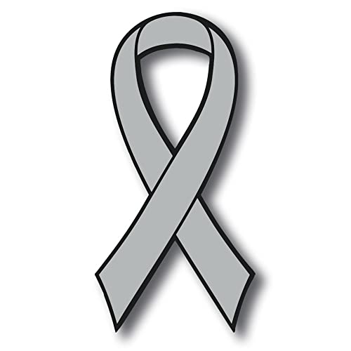 Image of Magnet Me Up Support Brain Cancer Awareness Grey Ribbon Magnet Decal, 3.5x7 Inches Heavy Duty Automotive Magnet for Car Truck SUV, Any Magnetic Surface, Showing Support or Fundraising, Crafted in USA