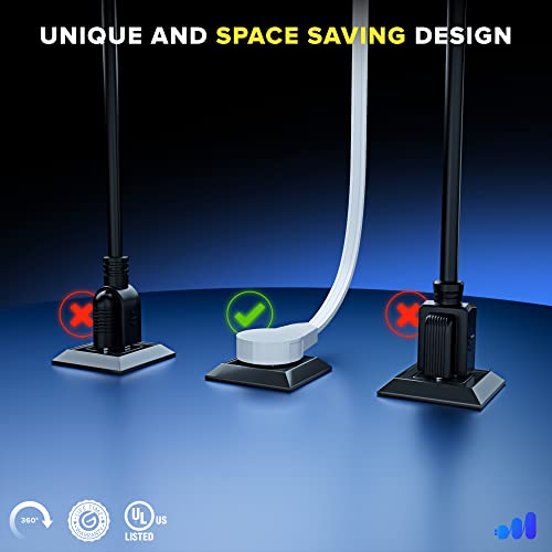 Maximm 360-31F10-W 360° Rotating Flat Plug Extension Cord 10 Feet Flat Extension Cord Under Carpet thumb #4