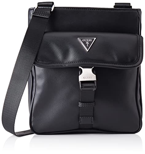 Bolso Guess CERTOSA Smart CROSSB, bandolera cross para hombre negro perfecta para el día a día