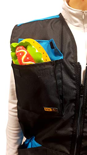 Dingo Hundetrainingsweste für Sport, Agility, Apportieren, Gehorsam, Wasserdicht, Viele Taschen für Spielzeug und Snacks, 2-Wege-Reißverschluss, Kordelzug an der Taille Türkis Große S 16402-2