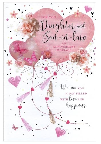 Daughter & Son-in-law Anniversary Card - Size: 23cm x 15.5cm (9x6) C75-d