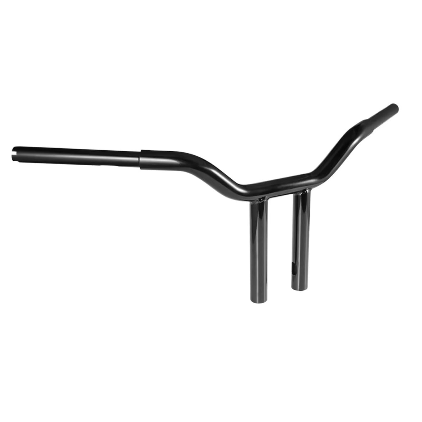 Guidon de Moto rétro 12'' 14'' Rise Pullback T-Bars 1'' Poignées Softail pour Dyna Electra Glide Sportster Touring Road King(25mm Black 12inch)