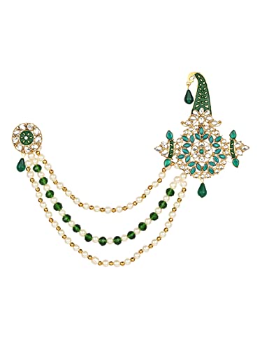 Kalangi con cuentas I Jewels broche dorado para turbante de novio en bodas y ceremonias gala