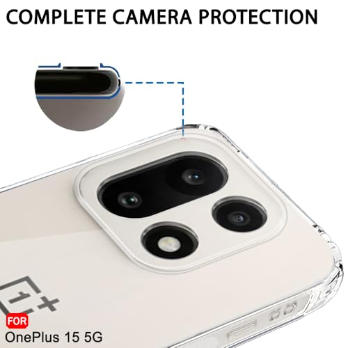 Image of TheGiftKart Best Camera Protection Back Cover Case for OnePlus 15 5G | Ultra Clear Soft Case | Inbuilt Dust Plugs & Anti-Slip Grip | Slim & Protective Cover for OnePlus 15 5G (Silicone, Transparent)