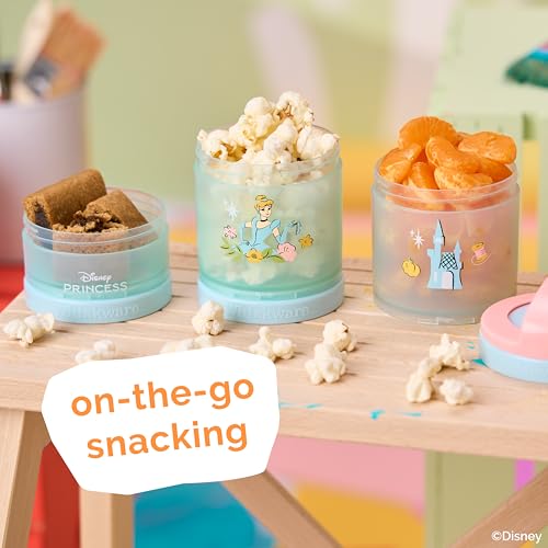 Image of (Cinderella) DiSNEY PRINCESS Whiskware Stackable Snack Pack - 3 Jar + Handle - Pink /Blue /Blue