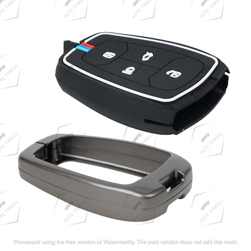 Image of AutoThrill Premium Metal Key Cover Compatible with Tata Harrier | Safari | Nexon | Altroz | Tigor | EV | Punch | Tiago EV Electric - 4 Button Smart Key Only (Black)