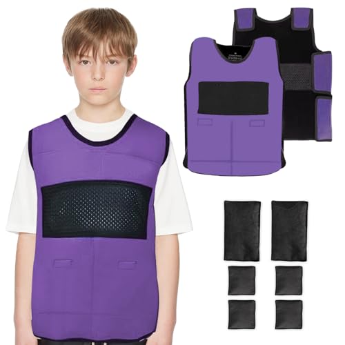 Image of Vest for Kids Including 6 Removable Weights (Purple, Large)