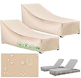 F&J Outdoors Garten Liegestuhl Schutzhülle Wasserdichte Abdeckung für Balkon und Gartenmöbel wetterbeständig robust & langlebig, ideal für Winterlagerung 201 × 76 × 36/76 cm 2 Stück