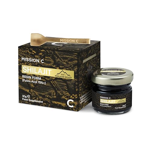 Shilajit Resin from the Himalayas - 30g High Grade - 100% Pure Rich in Fulvic & Humic Acid Contains 85 Minerals Immune System & Vitality Booster Vegan - Lab Tested - Mission C