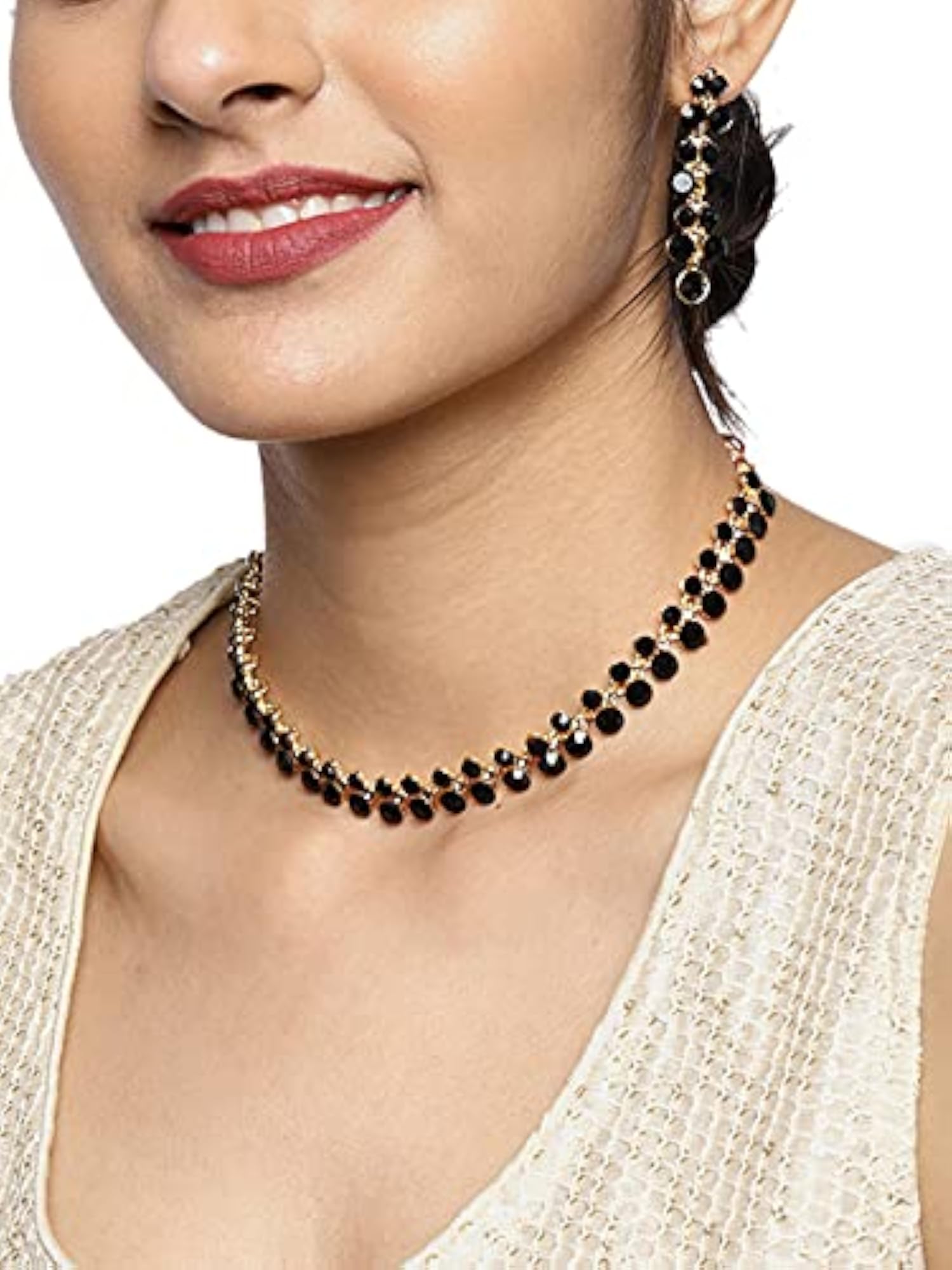 Women's Stones Tone Choker Necklace Set