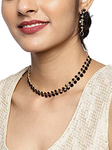Women's Stones Tone Choker Necklace Set