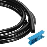 PATIKIL Silicone Vacuum Hose 43PSI, Automotive Vacuum Line Tubing 6mm ID 12mm OD 1.5m Length Flexible Hose Tube for Auto Replacement, Black