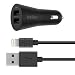 Belkin 2-Port 4.8-Amp USB Car Charger with 4' Lightning Cable (2.4 Amp per Port)