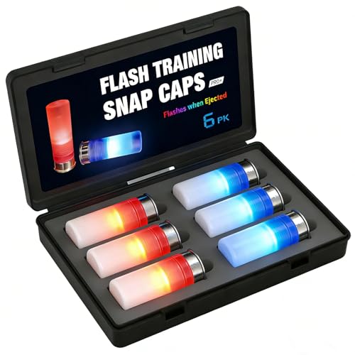 YiZhun 12GA Snap Caps with Flashing Colors Training Dummy Rounds, Reusable Dry Fire Training, Close to Real Weight Practice Safe Loading Firing (12GA-6pcs)