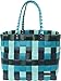 normani® Einkaufstasche Shopper geflochten aus Kunststoff - robuster Strandkorb Vintage Style 38cm x 25cm x 28cm Farbe Classic/Ocean