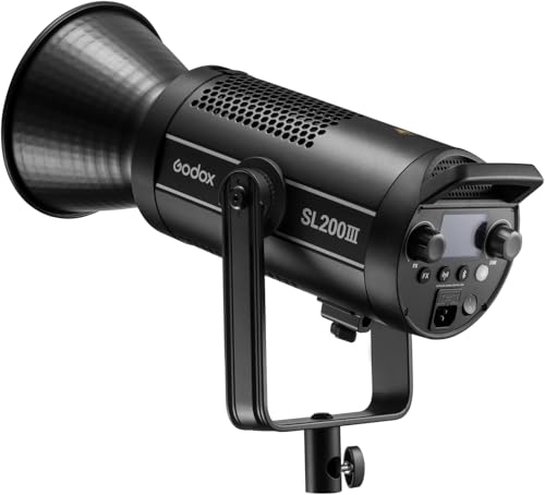 Image of Godox SL200III 215W Daylight LED Video Light - 95600 Lux@1M 5600K, CRI 96+ 8 FX Effects, Silent Mode, App Control High-Power Bowens Mount Studio LED Light for Filming & Video Recording