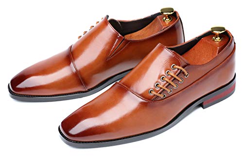 Mens Dress Shoes Slip On Loafers Moccasins for Men Leather Lace up Smoking Slipper Vintage Prom Wedding Shoes3